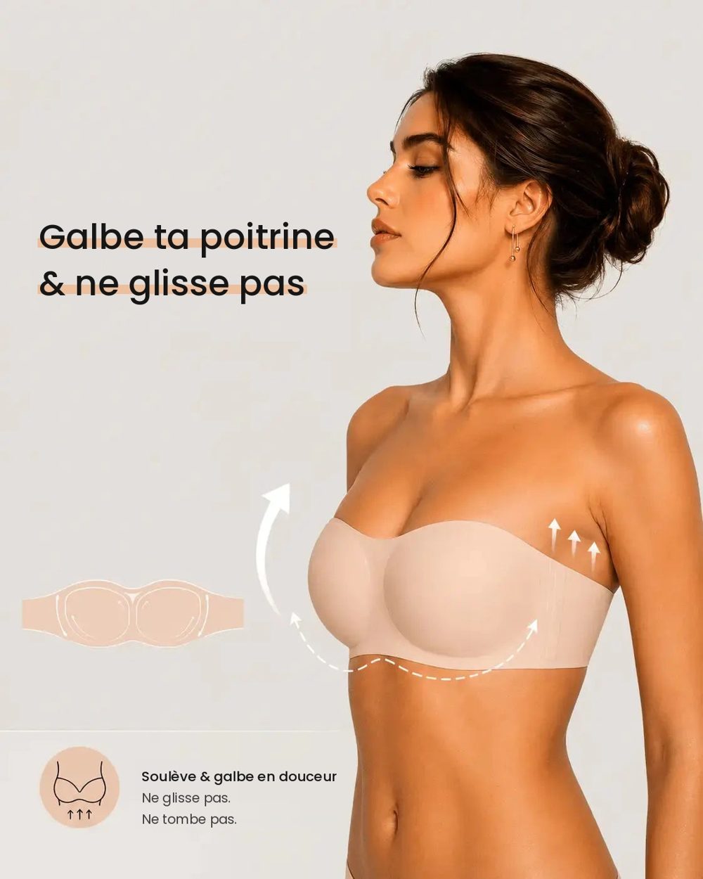 Soutien-gorge bandeau sans bretelles antiglisse – Invisible épaules nues