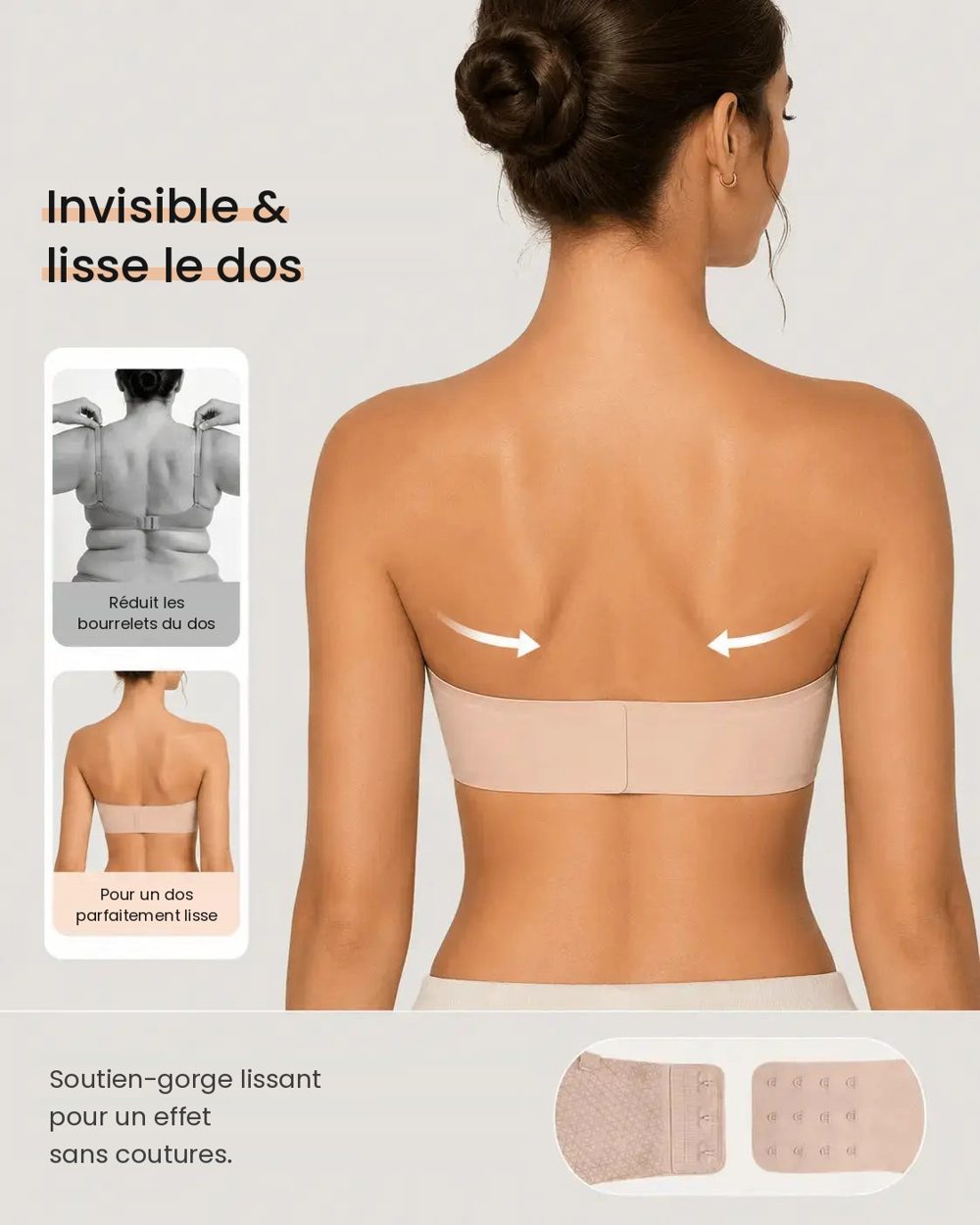 Soutien-gorge bandeau sans bretelles antiglisse – Invisible épaules nues