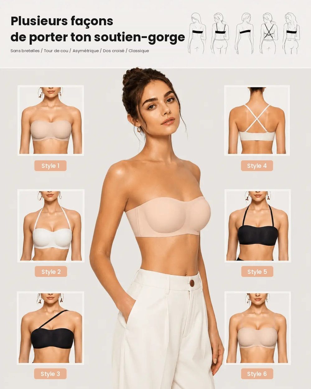 Soutien-gorge bandeau antiglisse Épaules Nues